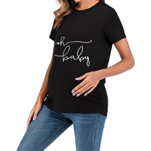 6 Colors Breastfeeding Clothes Summer Women O-neck Short Sleeve Letter Print Maternity Large Size T-shirt Top Tshirt Gravida