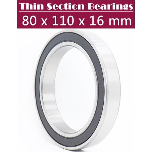 6916 2RS ABEC-1 (2PCS) 80x110x16 Metric Thin Section Bearings 61916RS 6916RS