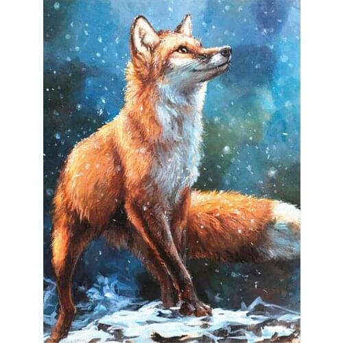 Diamond Painting Cute and Clever Red Fox Cartoon Animal Round Full Drill DIY Needlework Mosaic Embroidery 5D Cross Stitch