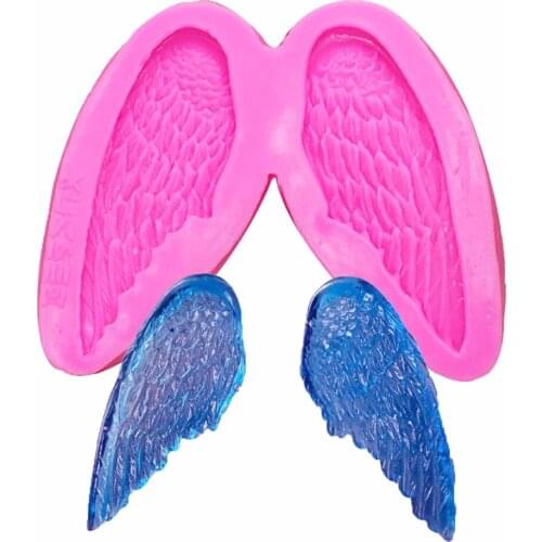 Angel Wings Silicone 3D Mold Cookware Dining Bar Non-Stick Cake Decorating tools Cartoon Figre/Cake Tools fondant mold T1109