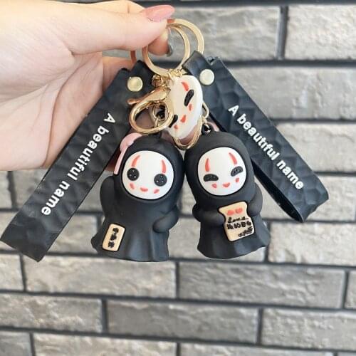 Anime Cartoon Faceless Male Hayao Miyazaki Keychain Men And Women Popular Pendant Small Accessories Exquisite Cute Small Gifts