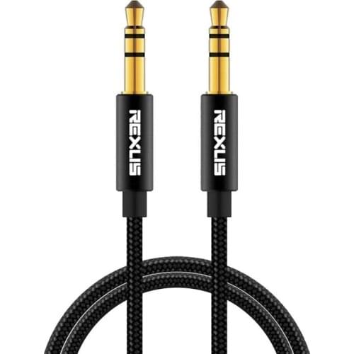 REXUS 3.5mm Jack Audio Cable Gold Plated Stereo Male to Male Speaker Line Aux Cable Wire Cord for Phone Speaker Digital Cables
