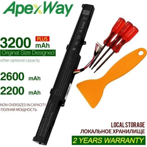 3200mAh 14,8 V batería para ordenador portátil, A41-X550E para ASUS x550e X450 X450J F450E F450JF F A450V A450 F450 X450E A450J