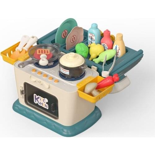 Childrens Simulated Cooking Kitchen Educational Toy With Spray&Music Effect Portable Educational Toys 69HE