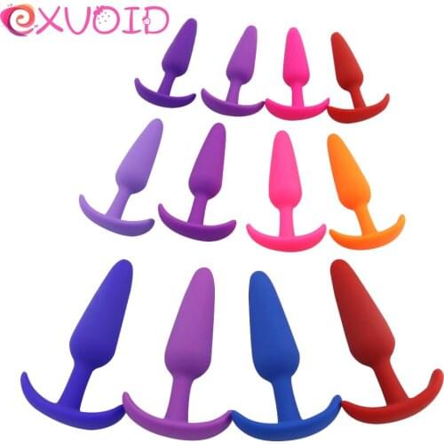 EXVOID Anal Plug Silicone Anal Sex Toys for Women Anal Beads Random Color Butt Plug Vagina Anus Dilator G Spot Massager