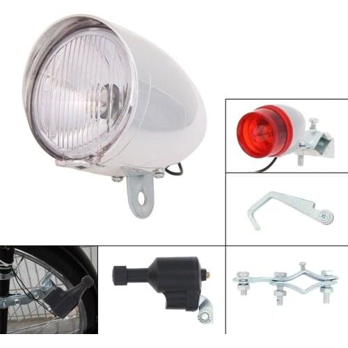 6V 3W High Quality Portable Bicycle Dynamo Lights Set Safety No Batteries Needed Headlight Rear light LED Bicycle Lights