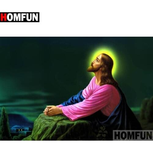 HOMFUN Full Square/Round Drill 5D DIY Diamond Painting "Religious Jesus" Embroidery Cross Stitch 5D Home Decor Gift A15686
