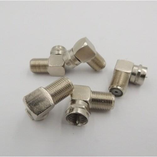 20 pcs F-Type F Male plug to F Female jack Right Angle Coaxial Barrel Coupler Adapter Connector TV antenna