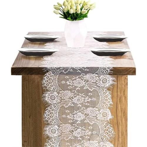Lace Table Runner Hollow Lace Table Runner Tassels Beige Wedding Decoration Tablecloth Nordic Romance Table Runner 36 *300cm
