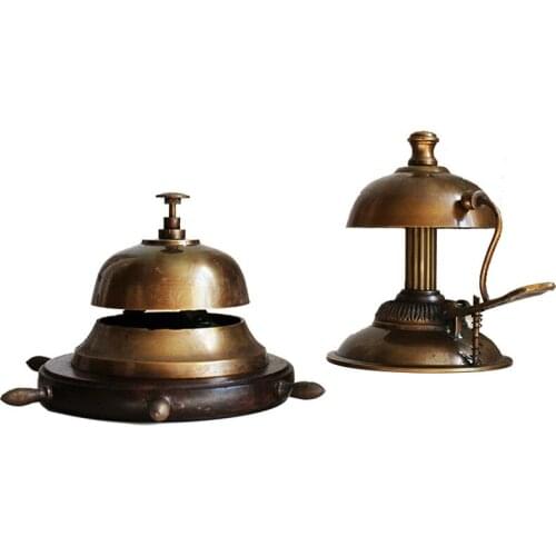 Handmade Brass Vintage Food Bell Open Dining Bell Restaurant Serving Bell Villa Hotel Bar Counter Home Decor Lucky Crafts