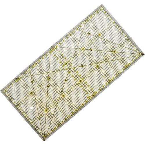 Sewing Tools Patchwork Ruler 15*30cm White Yellow Rectangle PP Patchwork Ruler Fabric Measuring Tool