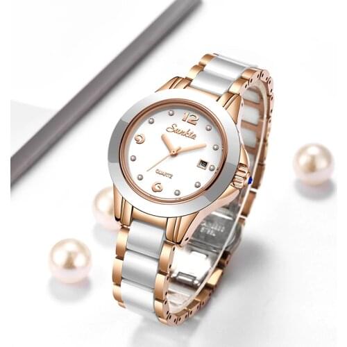 SUNKTA Fashion Women Watches Rose Gold Ladies Bracelet Watches Reloj Mujer 2021 New Creative Waterproof Quartz Watches For Women