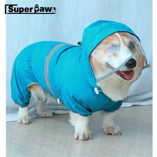 Fashion Dog Raincoat Corgi Rain Coat Pet Clothes Waterproof Jacket Coat For Small Medium Dogs Shiba Inu Schnauzer Pug CTC10