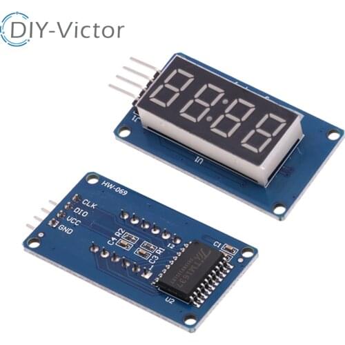 1PCS TM1637 4 Bits Digital LED Display Module For arduino 7 Segment 0.36Inch Clock RED Anode Tube Four Serial Driver Board Pack