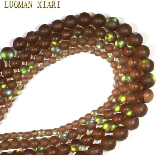 Strand 15'' Wholesale Coffee Austria Synthesis Crystal Glitter Stone Beads For Jewelry Making DIY Bracelet Necklace 6/8/10/12 mm