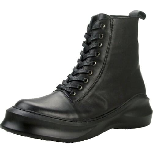 2020 Brand New Mens Winter Biker Shoes Luxury Real Leather Military Combat Boots Punk High Top Platform Work Safety Shoes