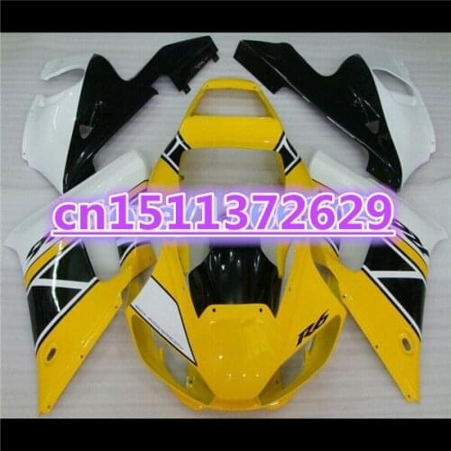 Fairing kit for YZF-R6 98-02 YZF R6 98 99 00 01 02 yellow white black YZF 600 R6 1998 99 00 01 2002 ABS fairing parts-Dor D