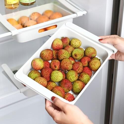 Fridge Organizer Storage Refrigerator Eggs Storage Box Holder Food Fruits Storage Drawer Basket Multi-function Storage Rack
