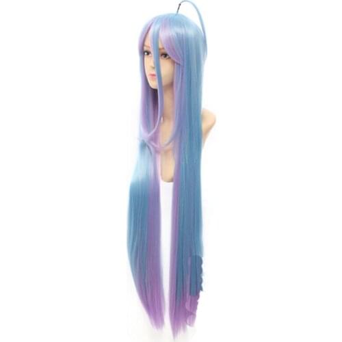 No Game No Life Cosplay Shiro Wig Women Purple Blue Gradient Ramp Long Wig Halloween Carnival Hairpiece