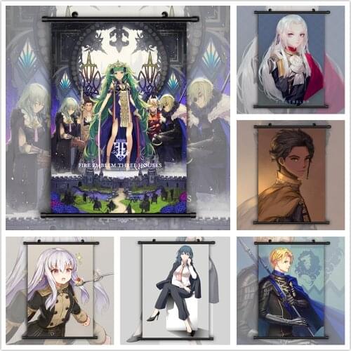 Fire Emblem Three Houses Byleth Claude Dimitri Edelgard Anime manga wall Poster Scroll