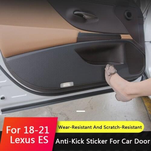 QHCP Car Door Anti-kick Pad Sticker Carbon Fiber Inner Doors Protection Side Edge Film Car Styling For Lexus ES200 260 300H 2018