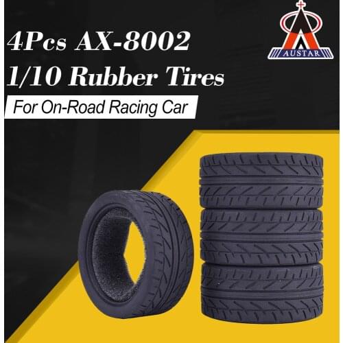 4Pcs AUSTAR AX-8002 Flat Speed Drift Rubber Tires 26mm Soft Tyres For RC 1/10 TAMIYA HPI Redcat Racing HSP On-Road Racing Car