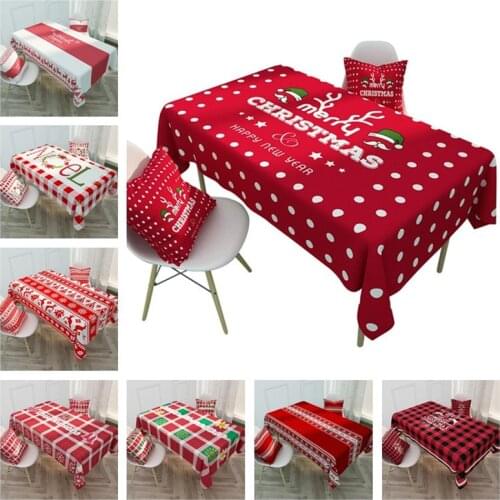 Christmas Linen Tablecloth Rectangular Table Cloth Coffee for Living Room Table Cover Mat Furniture Home Decor Mantel Mesa Nappe