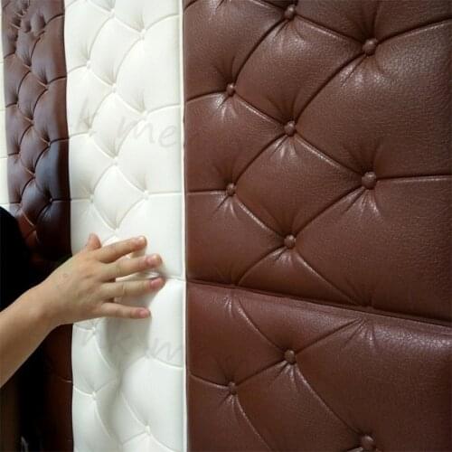 Waterproof 3D Wall Stickers Self-adhesive PE Foam Wallpaper Wallstickers Anti-collision Tatami Wall Pad for Kids Bedroom Decor