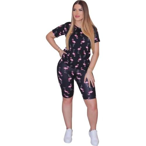 2021 Women Sportswear Two-piece Clothes Set Round Collar Short Sleeve Tops and High Waist Shorts Casual Exercise Sets