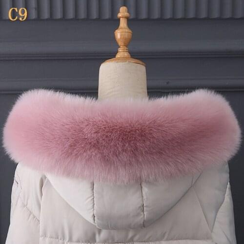 Women New Faux Fox Fur Collar Synthetic Multicolor Fur Shawl Scarf Female Winter Warm Thick Fluffy 80cm Down Coat Collar F032