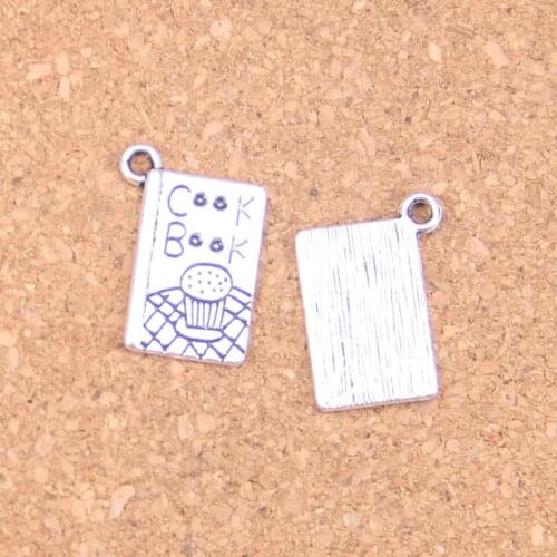 14pcs Charms cook book recipe kitchen 17x11mm Antique Pendants,Vintage Tibetan Silver Jewelry,DIY for bracelet necklace