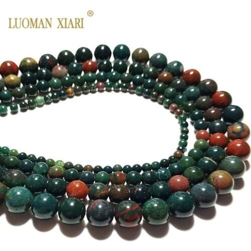 AAA+ 100% Natural Chicken Blood Stone Natural Stone Beads For Jewelry Making DIY Bracelet Necklace 4/6/8/10/12 mm Strand 15