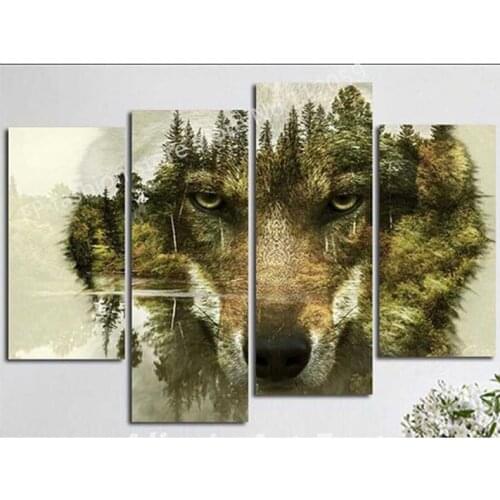 Acrylic on canvas Diamond embroidery mountain wolf 5D Diy diamond painting full square Round diamond mozaik puzzleZP-2810
