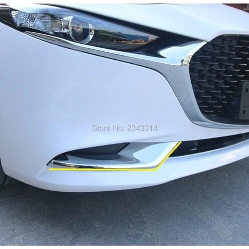 Car-Styling Styling For Mazda 3 Accessories 2020 Chrome Front Fog Light Lamp Frame Cover Trim Car Sticker Plates