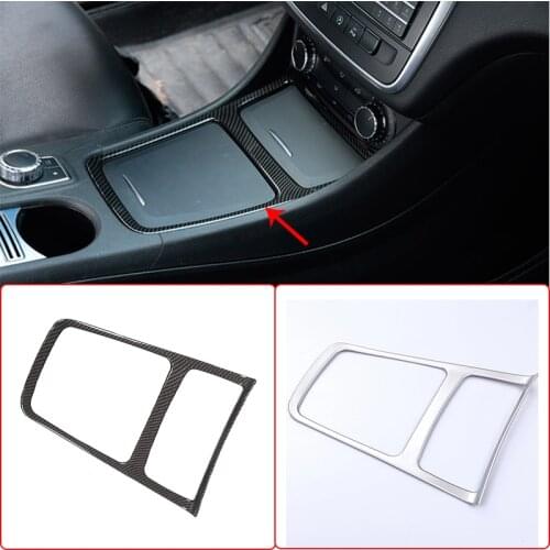 Car Styling Interior Accessory Center Storage Box Trim Ashtray Frame Carbon Fiber For Mercedes Benz CLA GLA A Class W117 C117