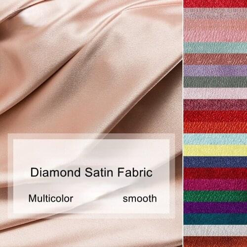Diamond Satin Polyester Fabric Highend Satin Dress Shirt Coat Gift Box Lining Silk Cloth Solid Color DIY Sewing Handmade Fabric