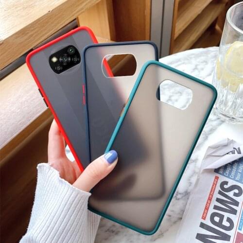 For Xiaomi POCO X3 NFC Case Hard Pc Transparent Matte shockproof Protect Back Cover case for xiaomi poco M3 x3 pro phone shell