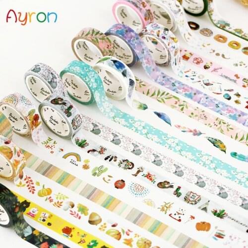 15mm*7M Style creative watercolor Decorative Washi Tape DIY Scrapbooking Masking Tape For Home Decoration Supply