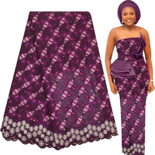 Fabricbob Hot Sell 100% Cotton Swiss Voile Lace Fabric 2021 High Quality Nigerian Party Soft Gown 5 Yards African Lace Fabric