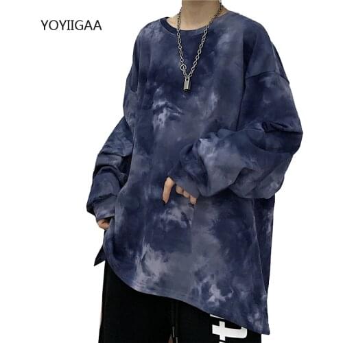 Tie Dye Print Long Sleeve Tshirt Women Tops Fashion Female T-shirt Oversized Tees Women T Shirt Loose Tops Spring Lady Tshirts