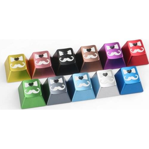 Hat Bowknot Beard Design Backlit Metal Keycaps For Cherry Mx Switch Mechanical Keyboard Cherry Profile R4 Aluminum Alloy Key Cap