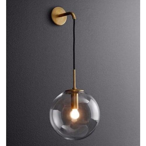 Crystal lampes suspendues light gooseneck glass wall sconces mirror light iron bedroom bedside living room bedside wall lamp