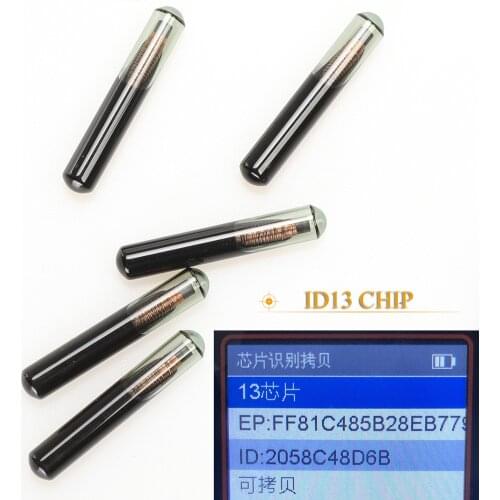 Kutery For Audi Fiat Honda Lancia Saab Fit VW Replacement Glass Transponder Chip ID13 Car Key Immobiliser Chip