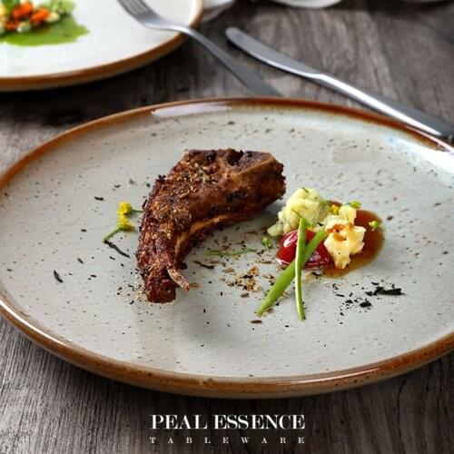 Creative European Steak Plates Simple Household Ceramic Western Food Plates Retro Western Tableware Pasta Plates