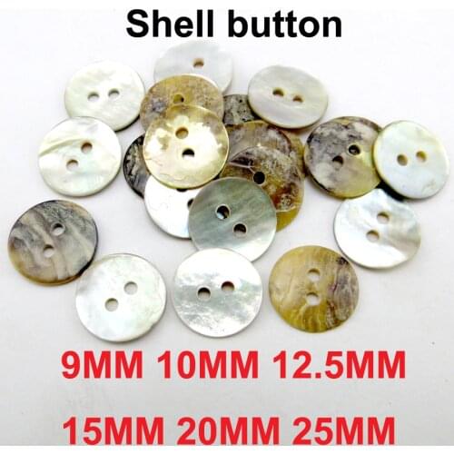 50PCS 9MM-25MM High Quality Natural Shell Buttons Garment Coat Boots Sewing Clothes Accessory Round Shirt Button S-03