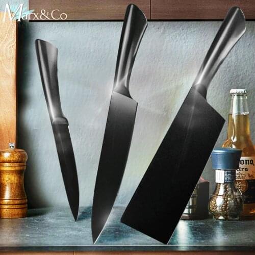 Kitchen Knife chef knives 5 7 8 inches stainless steel 440c Meat Cleaver Santoku utility Cooking Non stick coating Tool Set