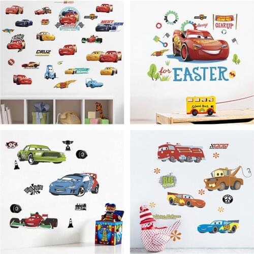 Cartoon Mcqueen Cars Theme Wall Stickers For Kids Bedroom Home Decoration Diy Anime Mural Art Boys Decals Pvc Movie Posters