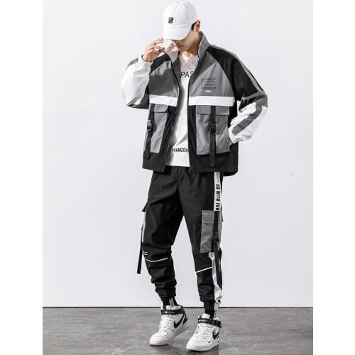 Men Sets Spring and Autumn Tooling Jacket Suit Mens Two-piece Suit Trend Korean Student Ins New Japanese Style Mens Clothing