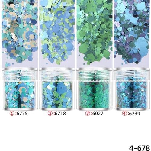 Hexagon Glitter Sequin Mix Set Christmas Party Shining Embellishment For Resin Crafts UV Resin Pigment Festive Jewelry Tools
