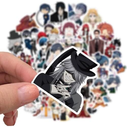30/50 PCS Black Cartoon Butler Stickers for Car Styling Bike Motorcycle Phone Laptop Travel Luggage Cool Funny Spoof JDM Decal
